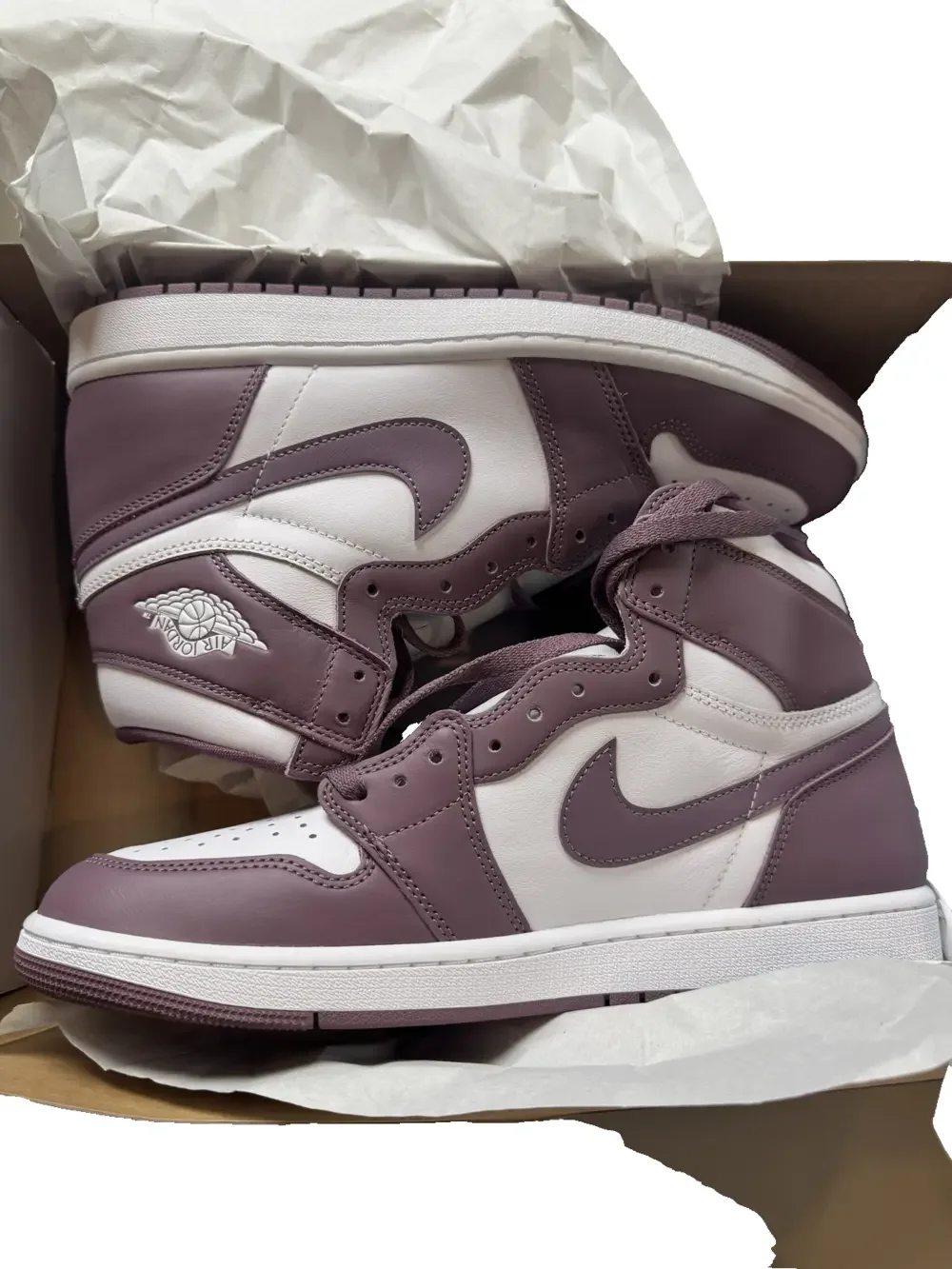 Nike Air Jordan 1 Retro High OG Shoes Mens Size 12 White Mauve DZ5485-105 New